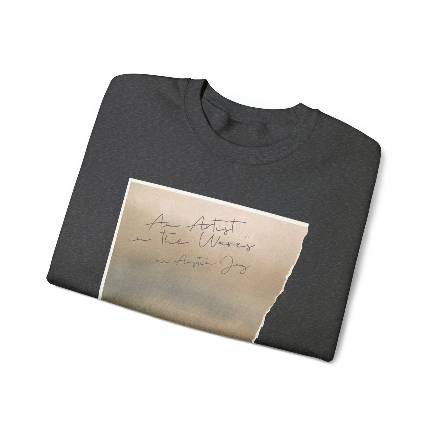 Austin Joy - An Artist in the Waves Ripped Photo - Unisex Heavy Blend™ Crewneck Sweatshirt