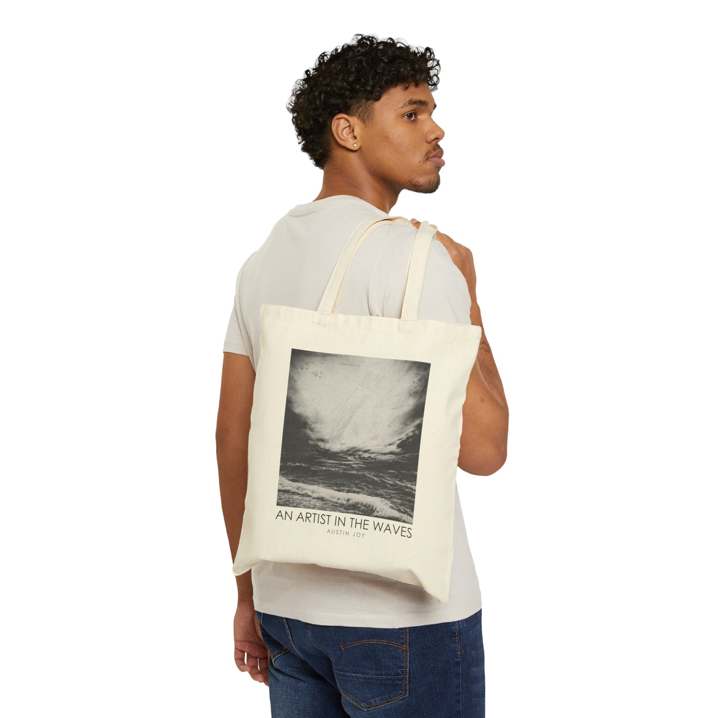 Austin Joy - An Artist in the Waves - Cotton Canvas Tote Bag